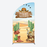 Aperturee - Aperturee Western Region First Rodeo Birthday Half Moon Arch Backdrop